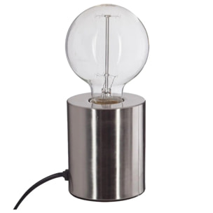 Lampe socle "Saba" acier brossé - métal H11 cm