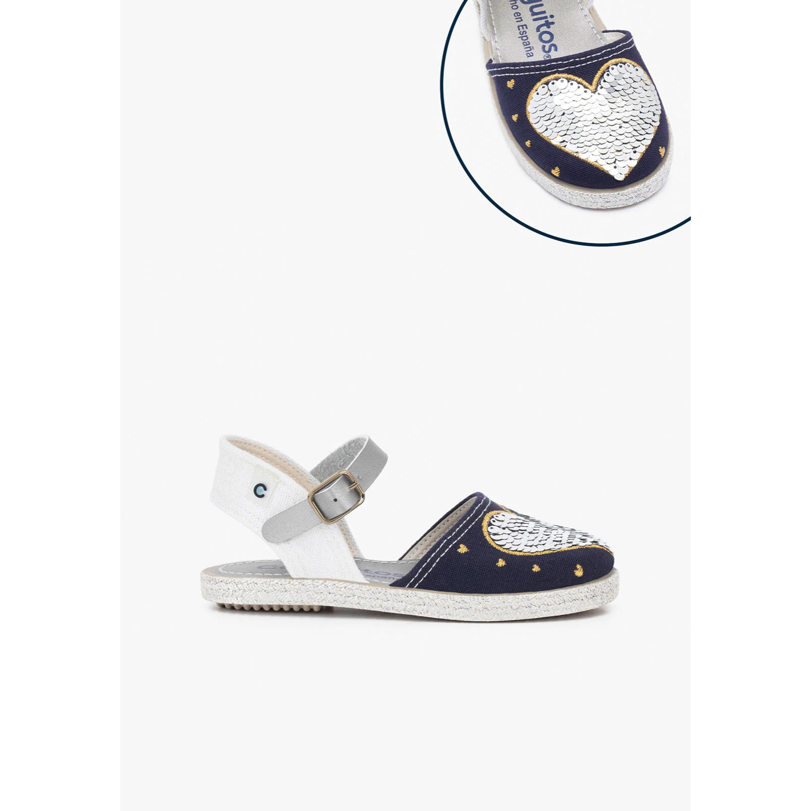 Conguitos - Sandali estivi in juta con zeppa per bambina comodi