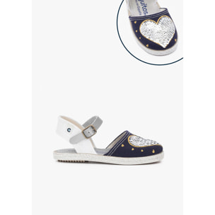 Conguitos - Sandali estivi in juta con zeppa per bambina comodi