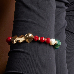 Pulsera de Cristal Multicolor acabada en oro amarillo de 18K