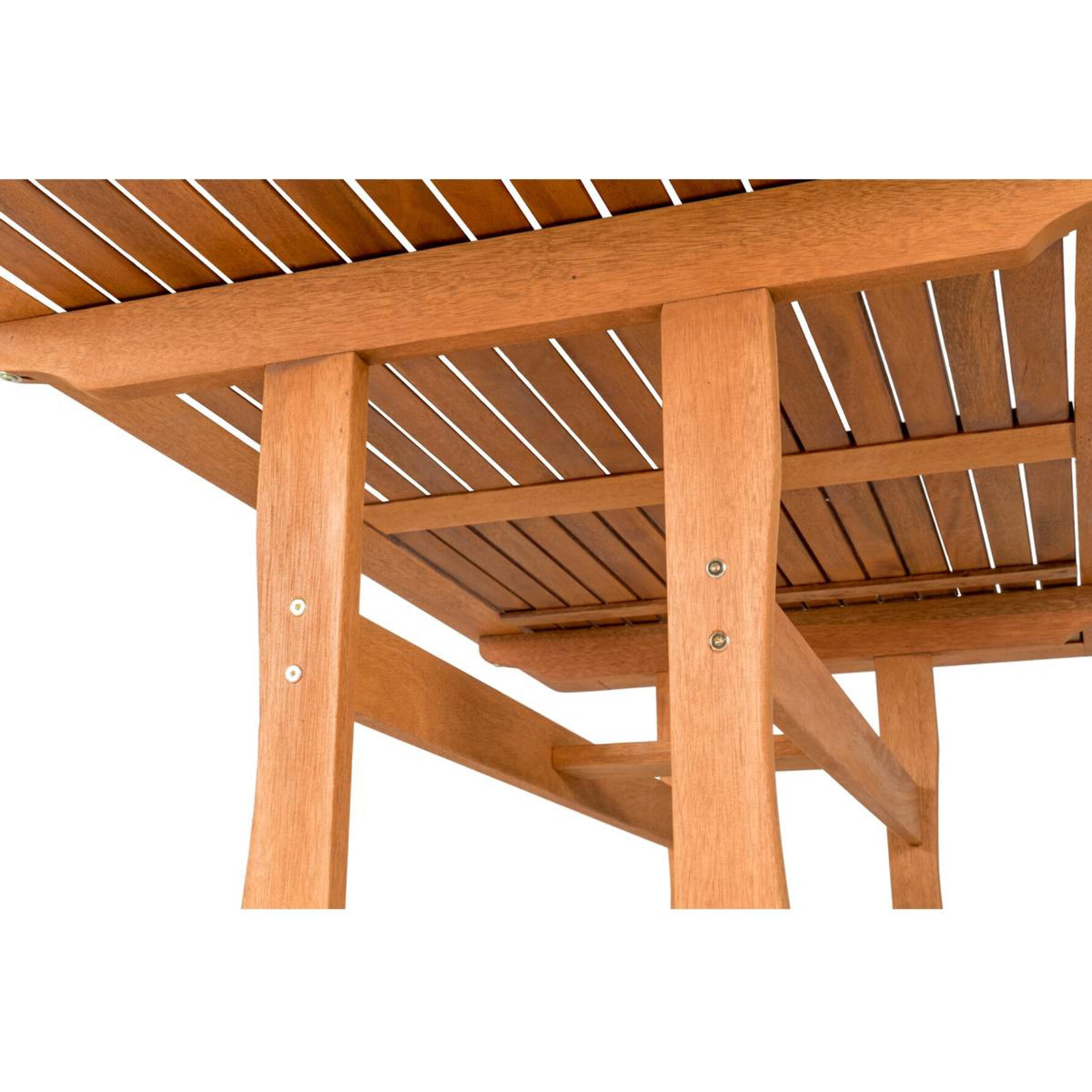 Table et chaises de jardin en bois exotique "Hongkong" - Table fixe + 8 chaises pliantes