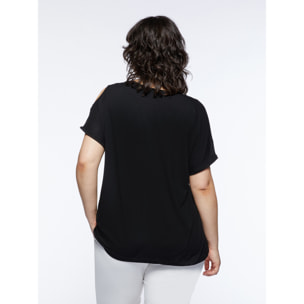 Fiorella Rubino - T-shirt con stampa animalier - Nero