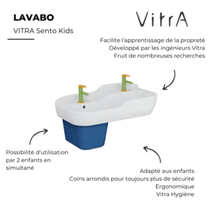 Lavabo pour enfant VITRA Sento Kids 2 hauteurs avec trop-plein + cache-siphon Sento kids