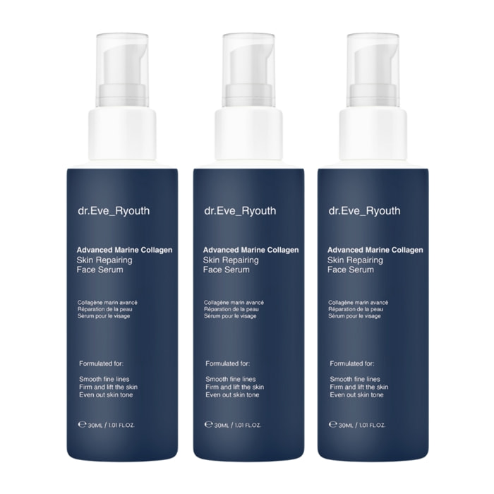 Trío de sueros reparadores avanzados de colágeno marino