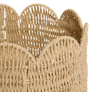 Lot de 3 paniers Cyrielle rond beige