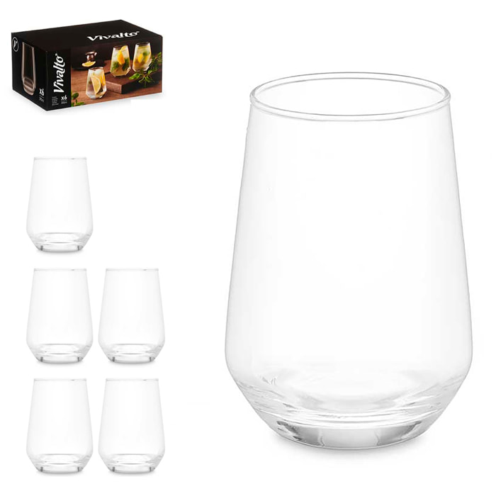 PACK 6 VASOS CONICO 390ML