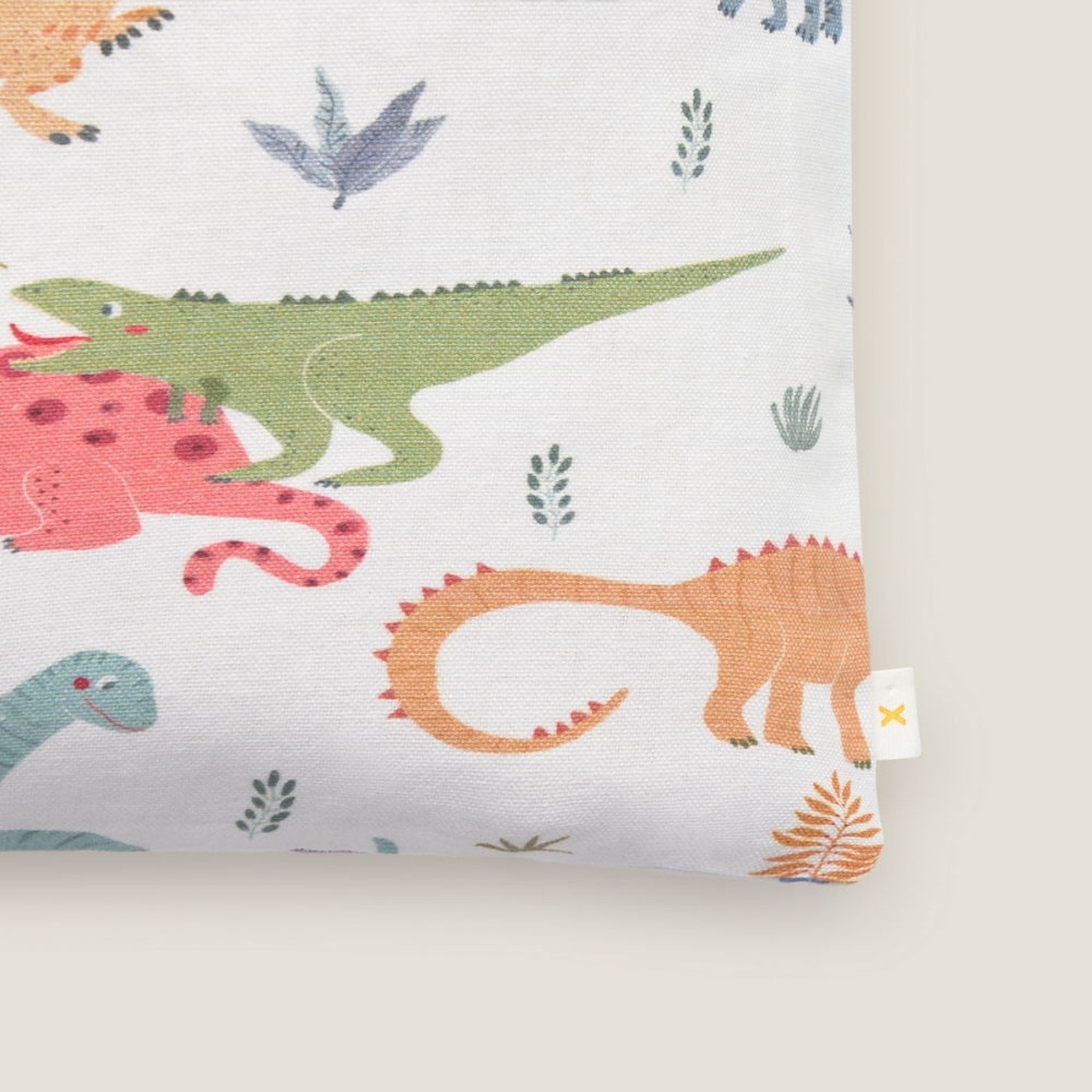 Bolsa de algodón estampada dinosaurios Dinot color blanco 100% Algodón