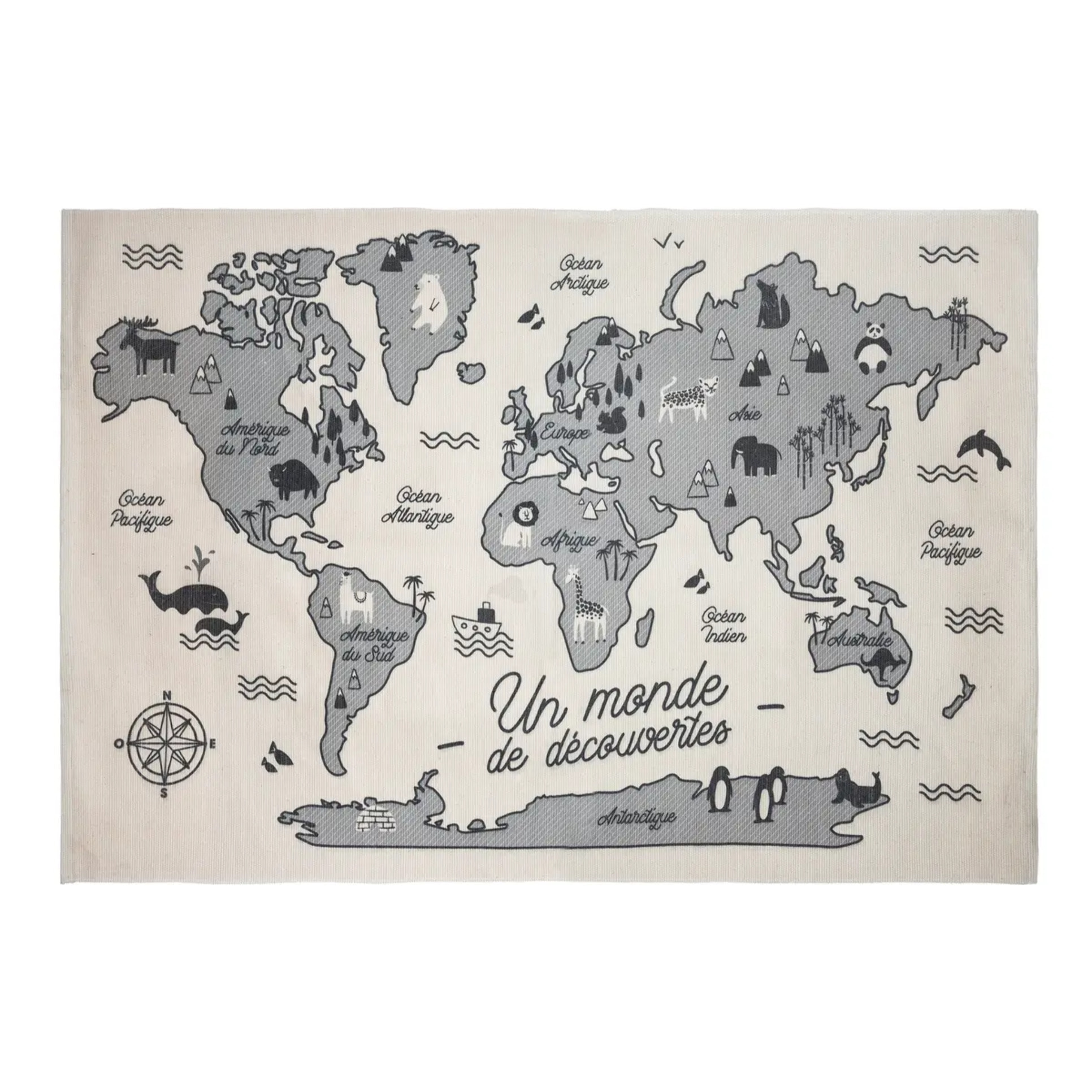 Tapis enfant "Carte du monde" 100x150 cm