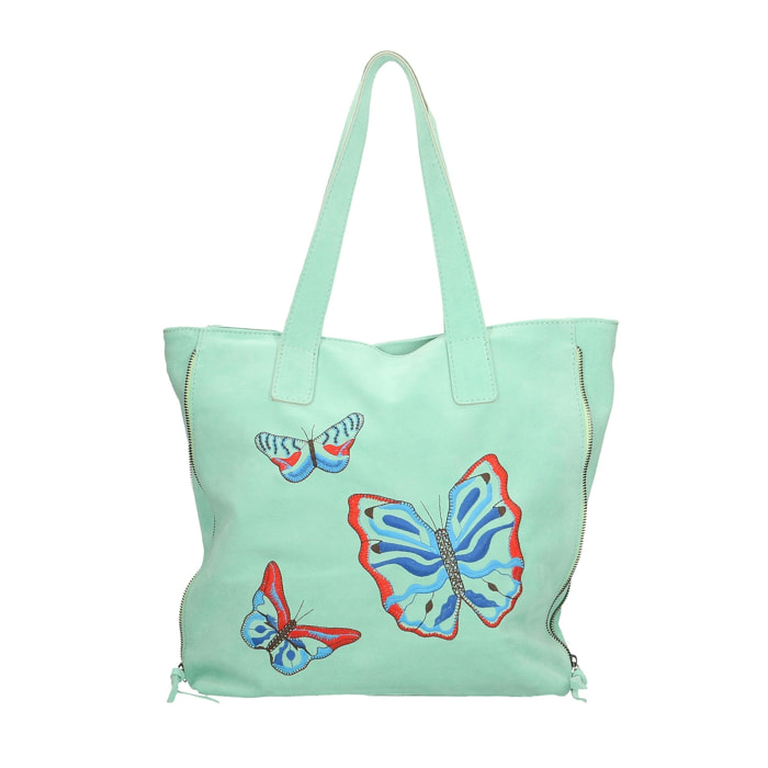 Borsa a spalla da donna - Modello Papillon - Vera pelle - 35.0 x 33.0 x 7.0 cm
