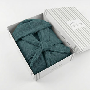 INTRECCI HOME Accappatoio Uomo e Donna, in Puro Cotone Jacquard 500 g, , Morbidezza Extra, Avvolgente, con Cappuccio e Tasche, Elegante e Confortevole,