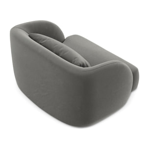 Fauteuil "Tulum" en velours gris clair