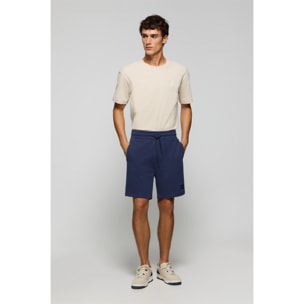 Bermuda Jonas in cotone blu marino relaxed fit con toppa in twill in gomma Polo Club