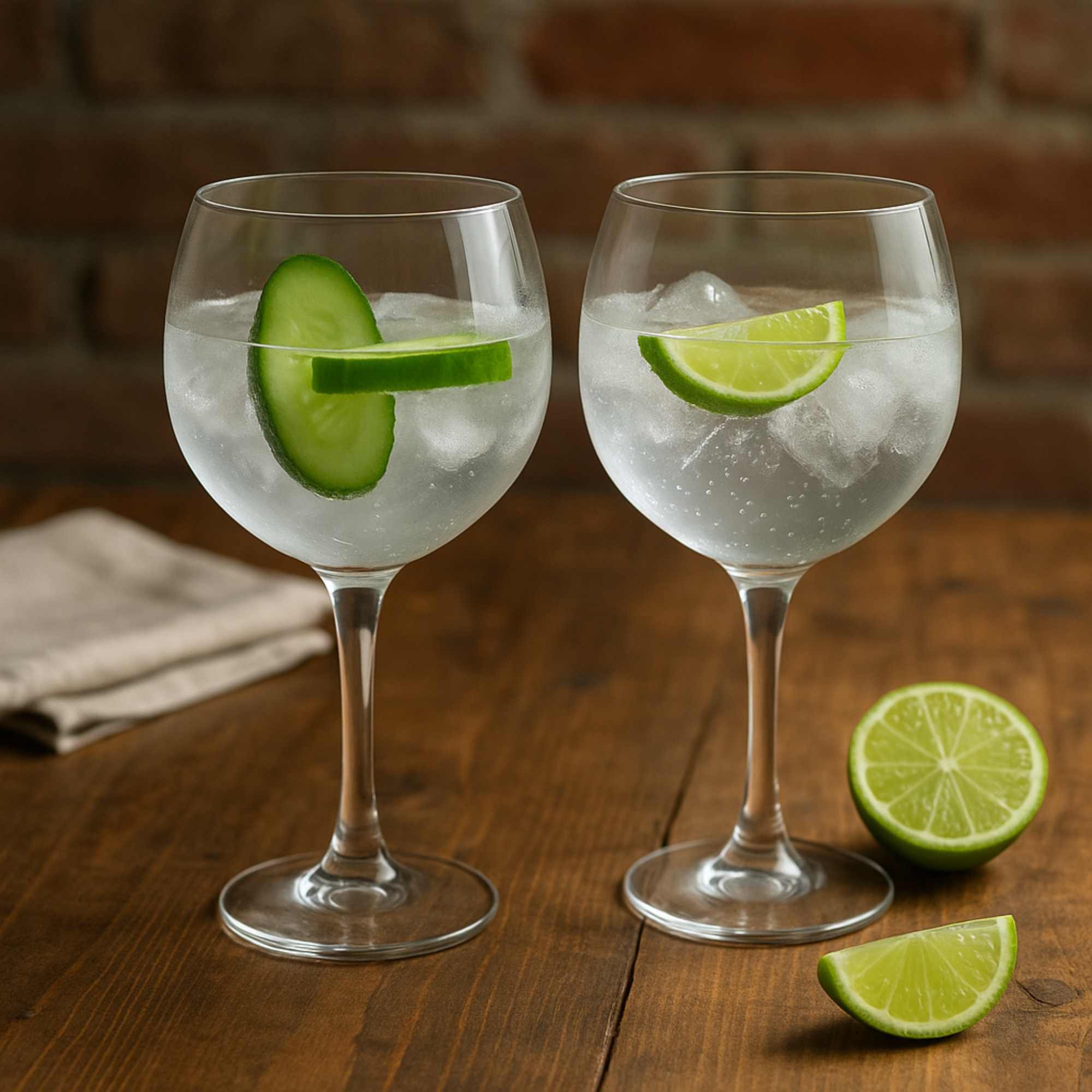 Set de 4 copas de gin tonic de vidrio - capacidad de 650ml - diámetro de 8cm - juego de vasos para cócteles premium