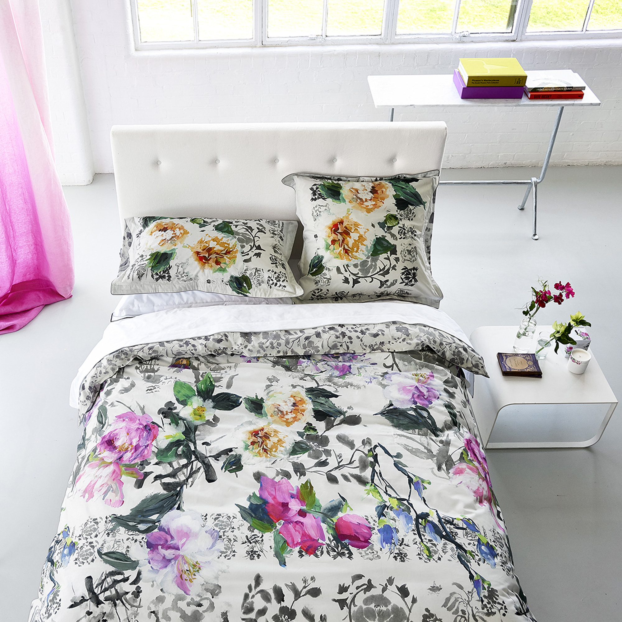 Housse de couette imprimée en percale de coton, MAJOLICA, Multicolore