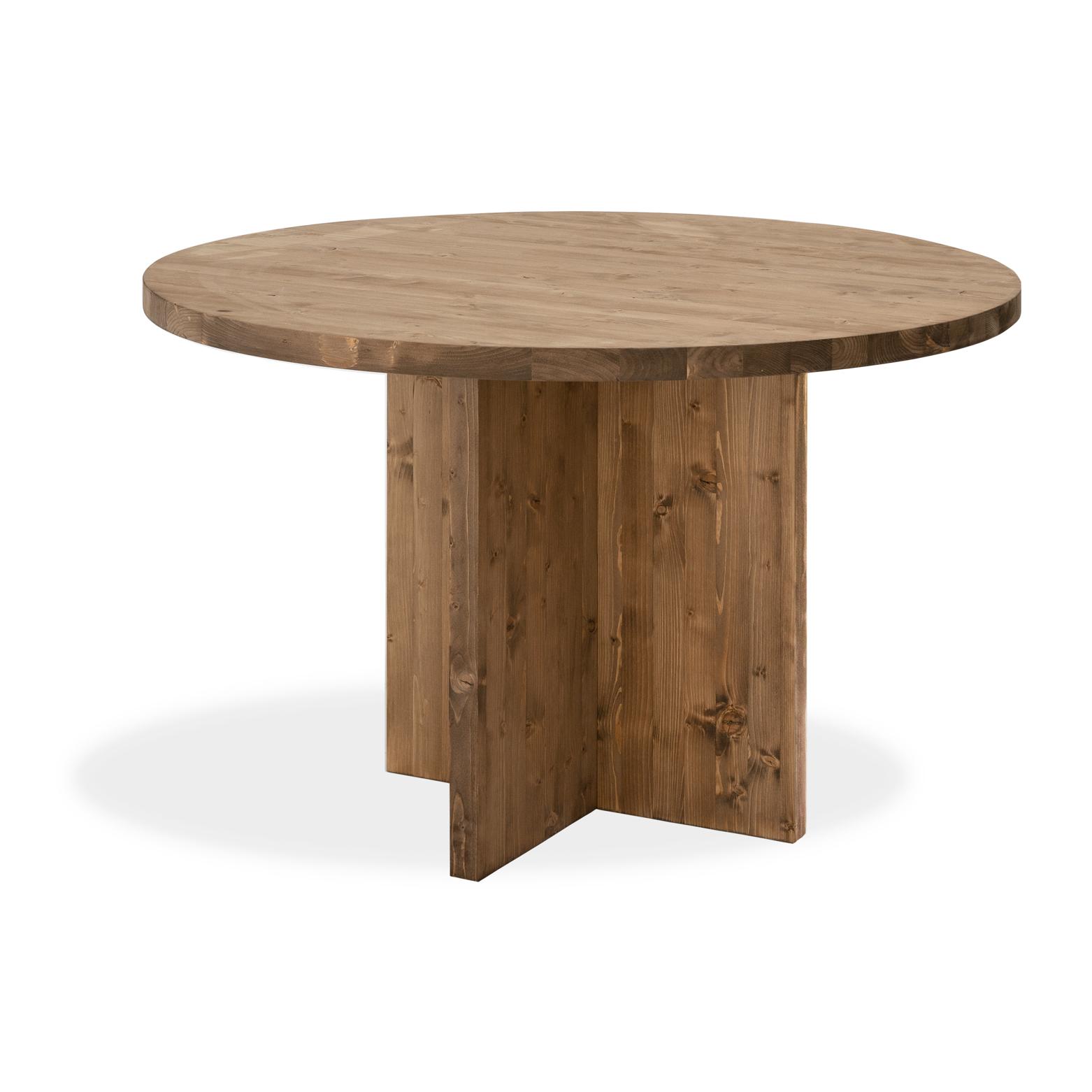 table à manger ronde en bois massif de chêne foncé de ø110 Hauteur: 75 Longueur: 110 Largeur: 110