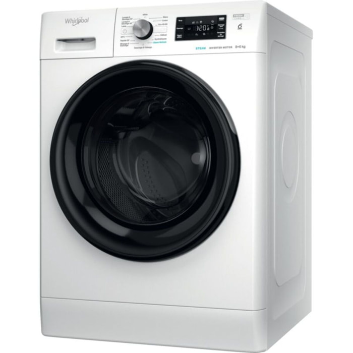 Lave linge séchant hublot WHIRLPOOL FFWDB864489BVFR
