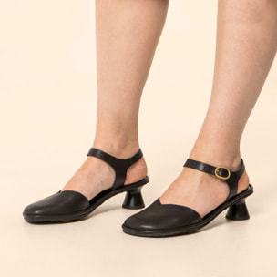 Sandalias con tacón N884 SOFT NAPPA BLACK/ FLORA color Black