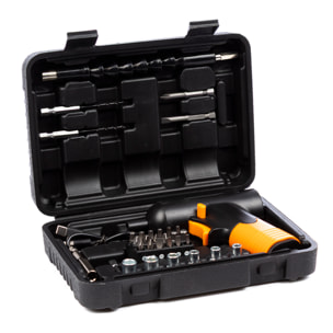 Cacciavite elettrico mini trapano, con batteria, kit di accessori e valigetta