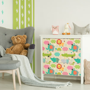 Sticker meuble pour enfant animaux d'Afrique 60 x 90 cm