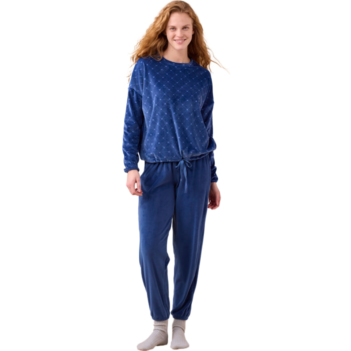 Completo donna ciniglia felpata - soft touch articolo cuori. Noidinotte