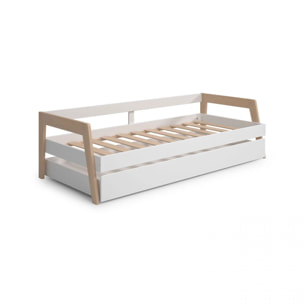Cama doble juvenil Misty Haze Blanco - Oak Soft