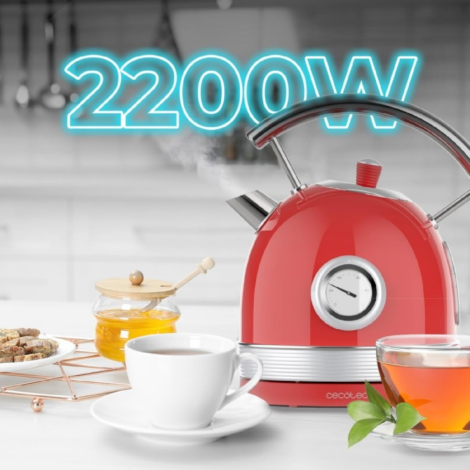 Cecotec Bouilloire Thermosense 420 Vintage Light Red