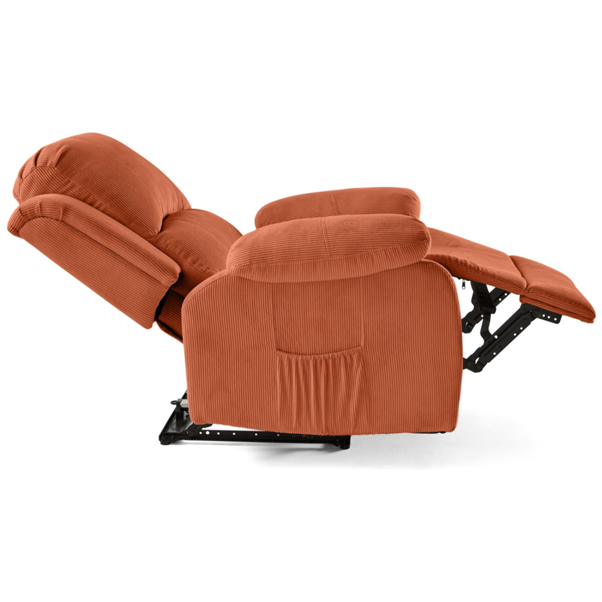 Armand - fauteuil relax électrique en velours côtelé - Terracotta