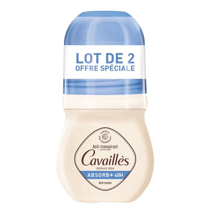 Absorb+ 48h - Déodorant Anti-Transpirant et Anti-Traces 2x50 ml