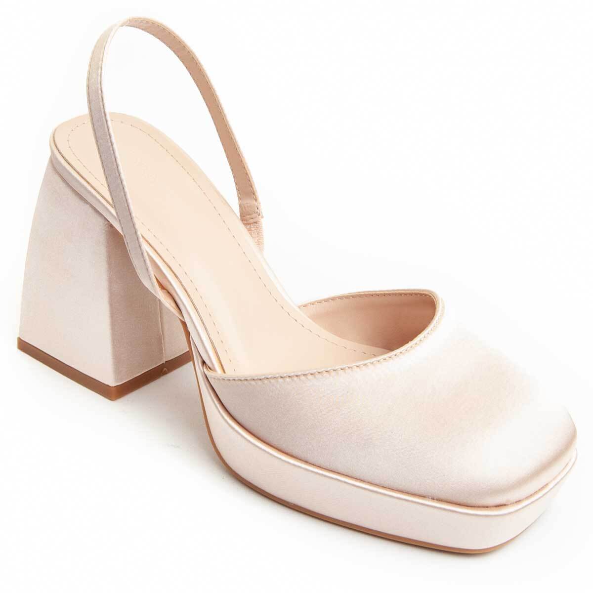 Zapato de tacón - Beige - Altura: 7 cm