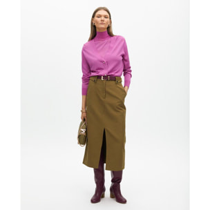 Top senza maniche collo alto in maglia