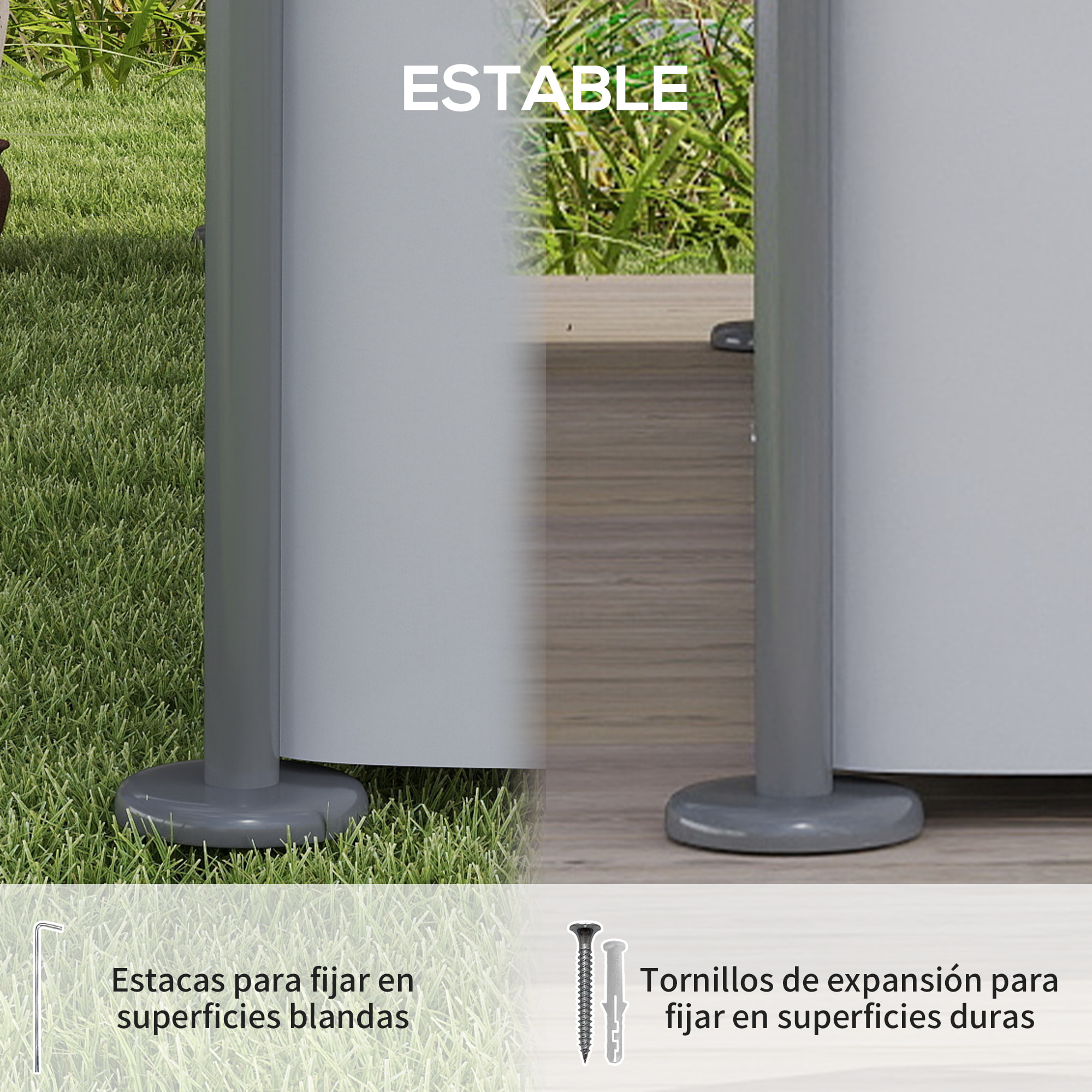 Cenador para Jardín 4x3 m Pérgola de Jardín Gazebo con Doble Techo Paredes Laterales Resistente al Agua Carpa para Exterior Terraza Patio Gris Oscuro