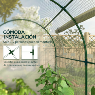 Invernadero de Jardín 180x180x200 cm Invernadero de Túnel Pequeño con Puerta Enrollable y Ventana de Malla para Cultivar Plantas Flores Blanco