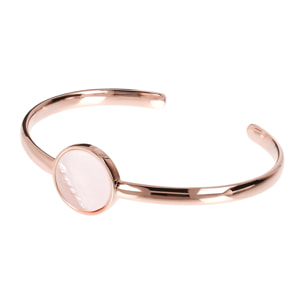 Bracciale Rigido con Disco in Madreperla Rosa