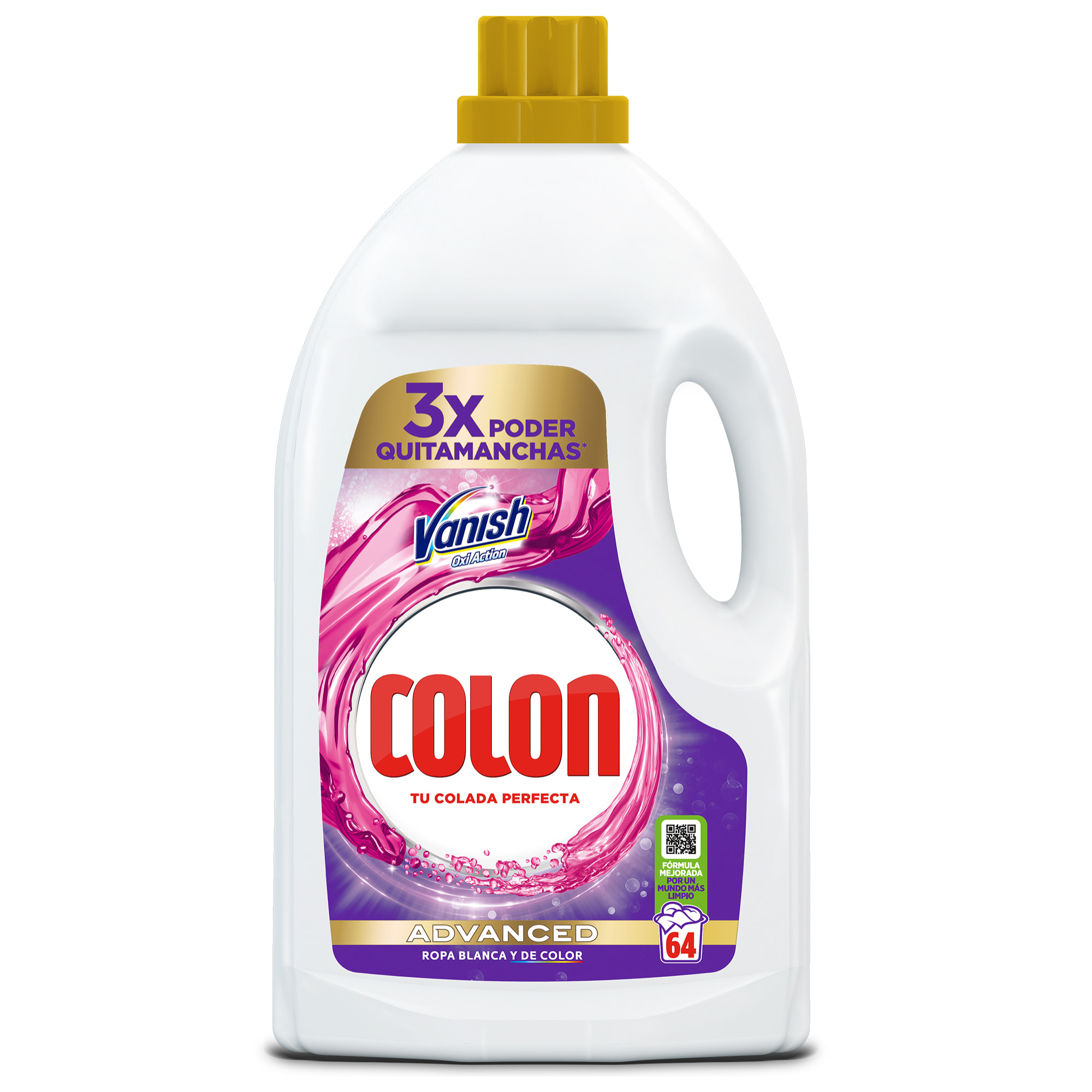 Colon Vanish Advanced Detergente para lavadora Gel 128 lavados (2x64 dosis)