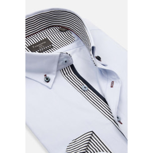 Camicia Uomo Botton Down Slim Oxford unito Celeste