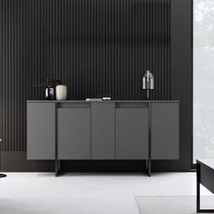 Buffet design noir 4 portes ARTA