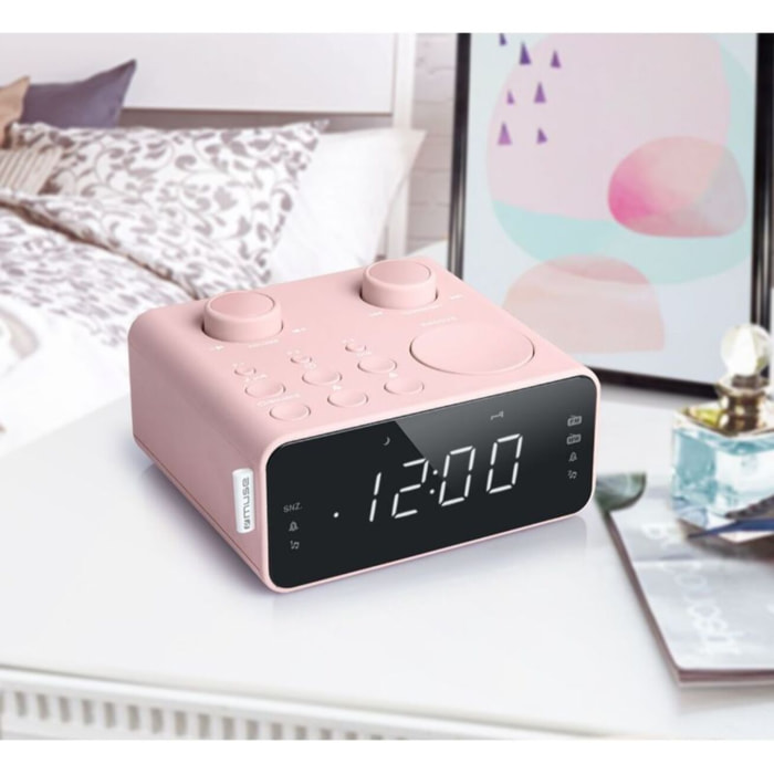 Radio réveil MUSE M-17 CPK rose