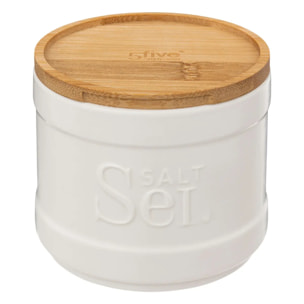 Boîte à sel "Naturéo" en céramique blanc