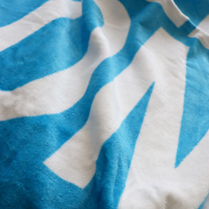 Serviette de bain et de plage imprimée 100% coton, OM ALLEZ