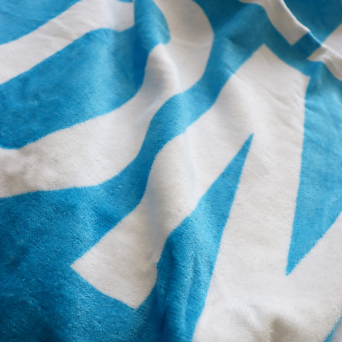 Serviette de bain et de plage imprimée 100% coton, OM ALLEZ