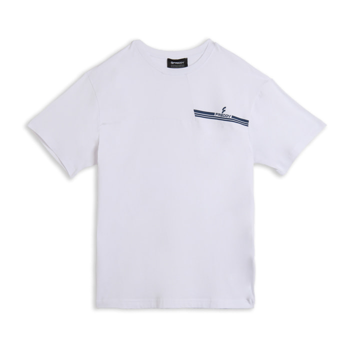 T-shirt con cuciture a blocchi e inserto a contrasto