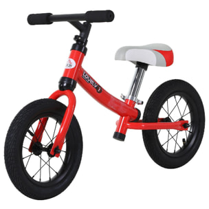 Draisienne enfant roues 12'' hauteur selle réglable acier rouge