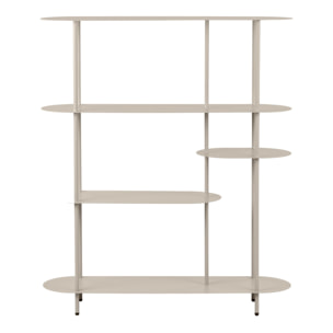 Libreria Rieti asimmetrica a 5 ripiani in metallo sabbia 118×31×139 cm