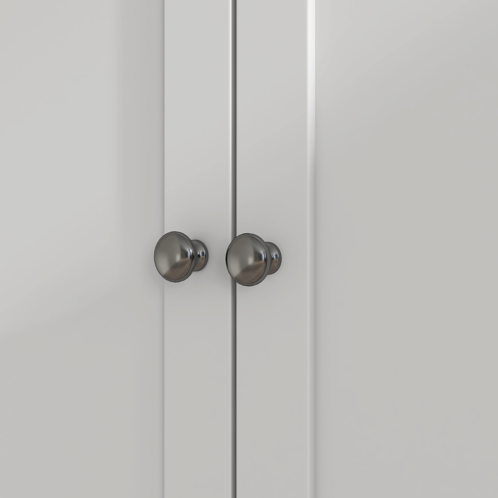 Buffet haut cuisine vitrine - 6 portes, 2 tiroirs, plan de travail - dim. 100x40x180cm - blanc effet bois noyer