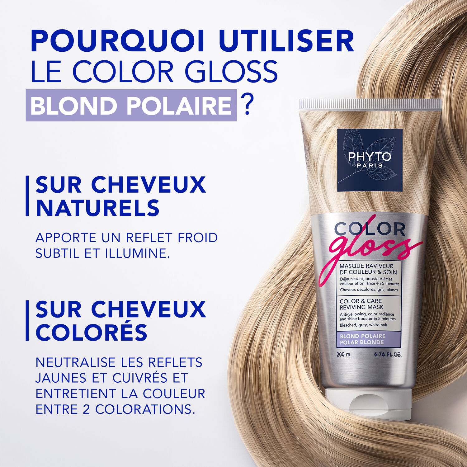Color Gloss - Masque Raviveur de Couleur & Soin Blond Polaire 200 ml