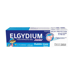 Elgydium Junior - Duo Dentifrice Enfant Arôme Bubble 7 - 12 Ans 2 x 50 ml