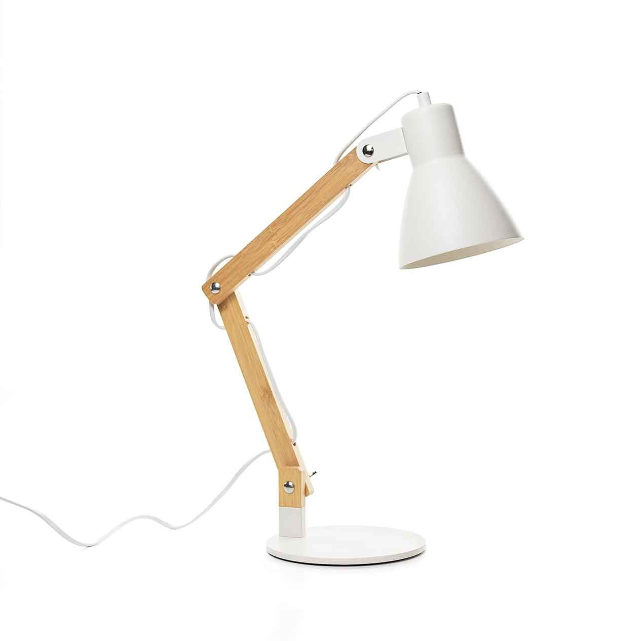 Lampe de bureau ivan bois blanc