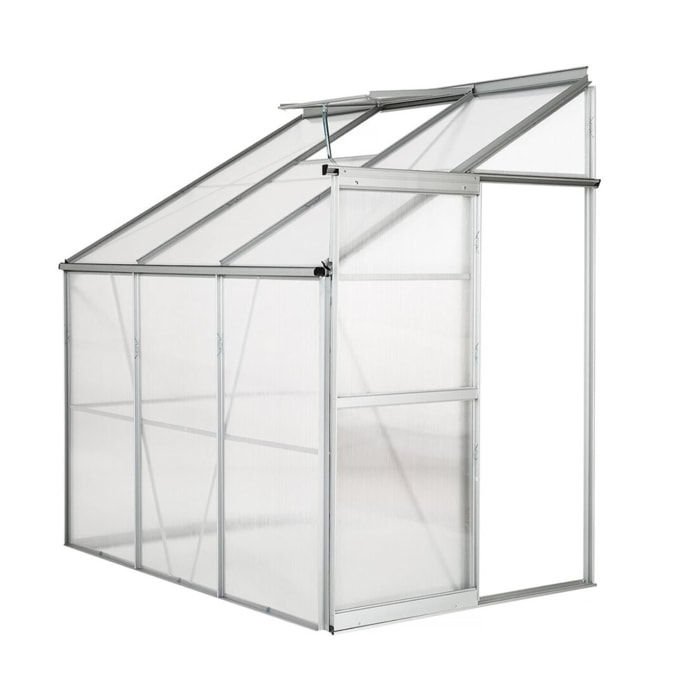 Serre jardin adossée en polycarbonate "Aneth" 190 x 125 x 195 cm - 2,37 m²