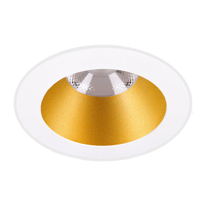 LEDS·C4 Downlight Play Deco Redondo Fijo 8.5W Blanco Cálido 3000K CRI 92 Blanco/Oro Iluminación LED Interior de Alta Calidad