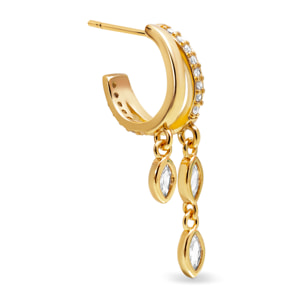 Boucle d'Oreille Doble Drip Plaqué Or